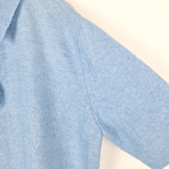 H&M Wool Blend Henley Sweater Size L. Sky Blue Oversized Rhinestone Button - Picture 7 of 15